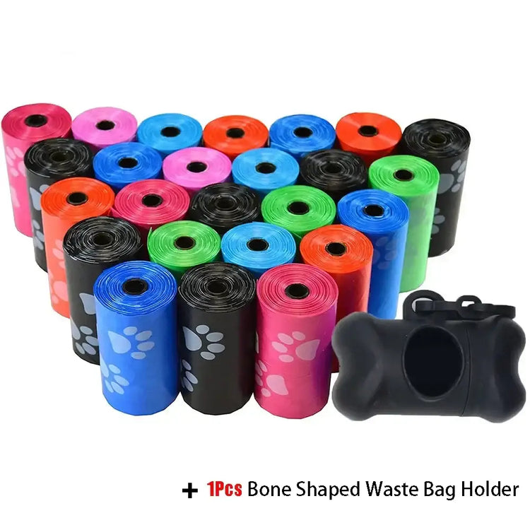 Pet Poop Bag Solid Color Printed Pet Garbage Bag Clean Poop Bag Dog Walking Portable Poop Bag For Dogs Litter