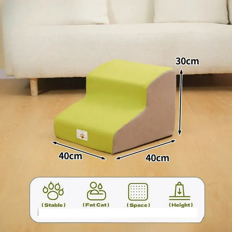 Pet Stairs & Ramp – Memory Foam Washable Cover - Yellow-2 - Pet stairs