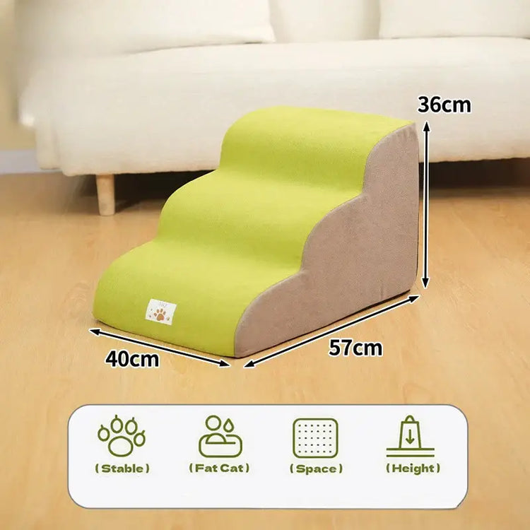 Pet Stairs & Ramp – Memory Foam Washable Cover - Yellow-3 - Pet stairs