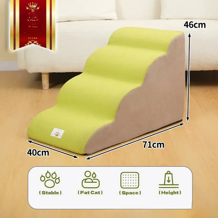 Pet Stairs & Ramp – Memory Foam Washable Cover - Yellow-4 - Pet stairs