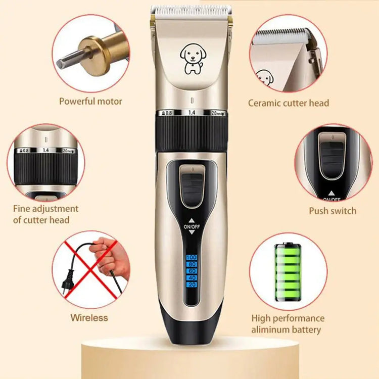PetsFader Dog Hair Clippers Grooming Kit - pet grooming supply