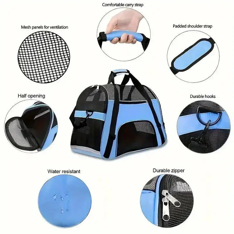 Portable Mesh Pet Travel Carrier Bag - cat carrier
