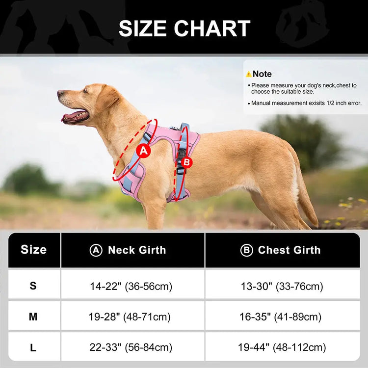 Reflective Mesh Dog Harness – Adjustable Vest - dog harness