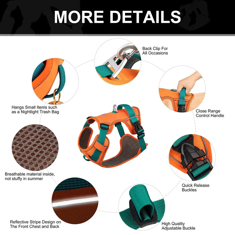 Reflective Mesh Dog Harness – Adjustable Vest - dog harness
