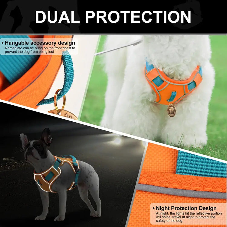 Reflective Mesh Dog Harness – Adjustable Vest - dog harness