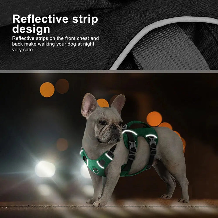 Reflective Nylon Dog Harness with Handle - dog harness