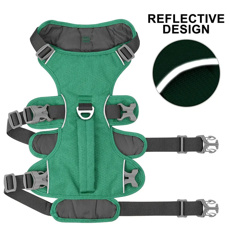 Reflective Nylon Dog Harness with Handle - dog harness