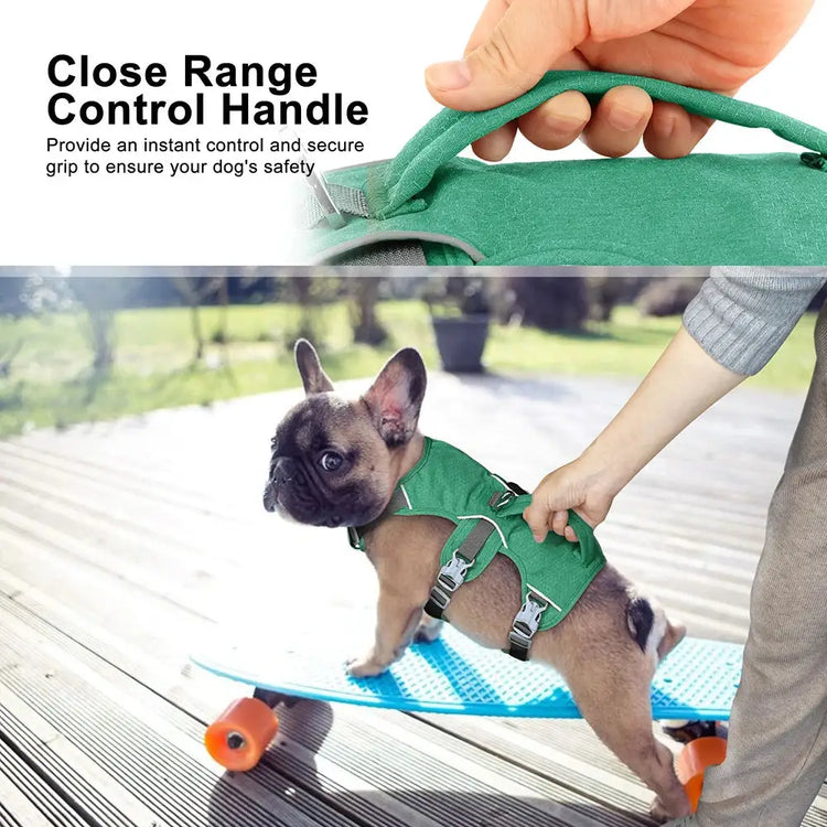 Reflective Nylon Dog Harness with Handle - dog harness