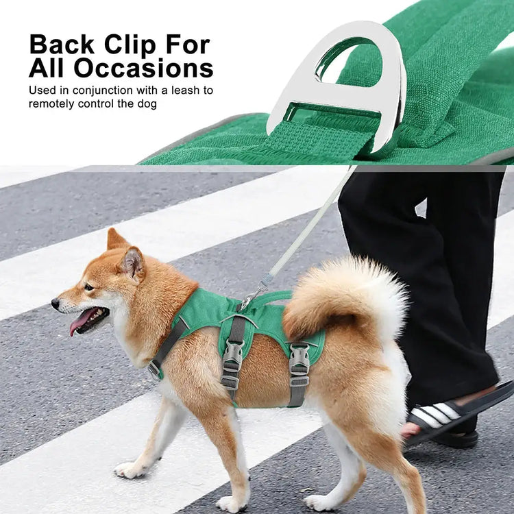 Reflective Nylon Dog Harness with Handle - dog harness