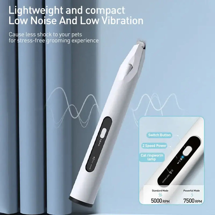 ROJECO Pet Hair Trimmer with LED Light - White / CHINA - dog hair trimmer