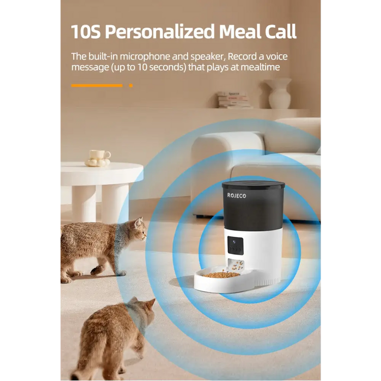 ROJECO Smart Feeder with Camera & Voice Control - 3L Camera Version - cat feeder