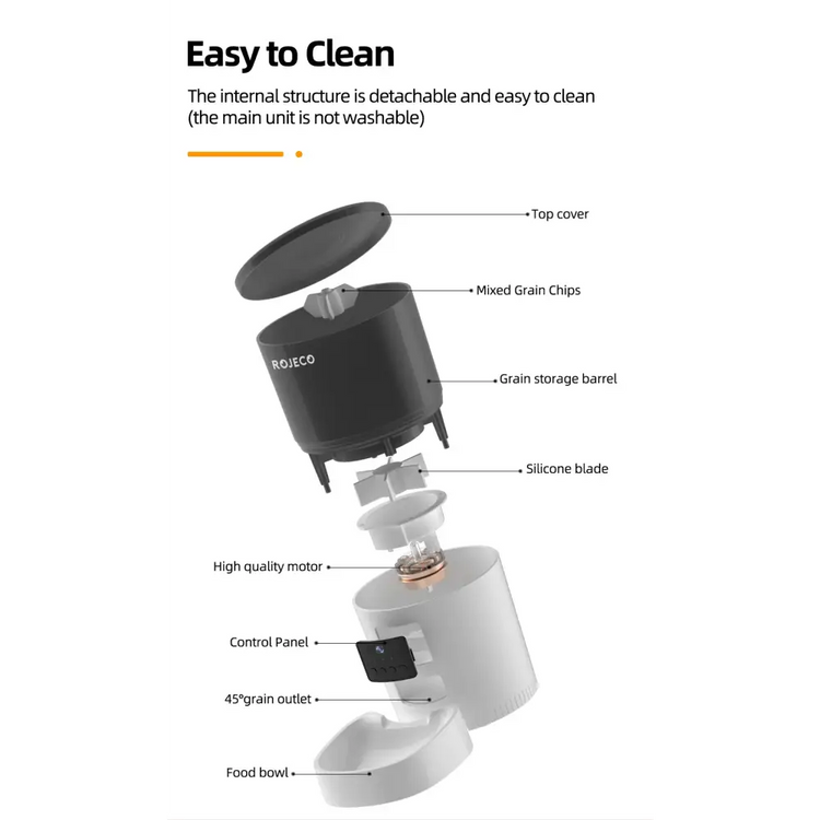 ROJECO Smart Feeder with Camera & Voice Control - 3L Camera Version - cat feeder