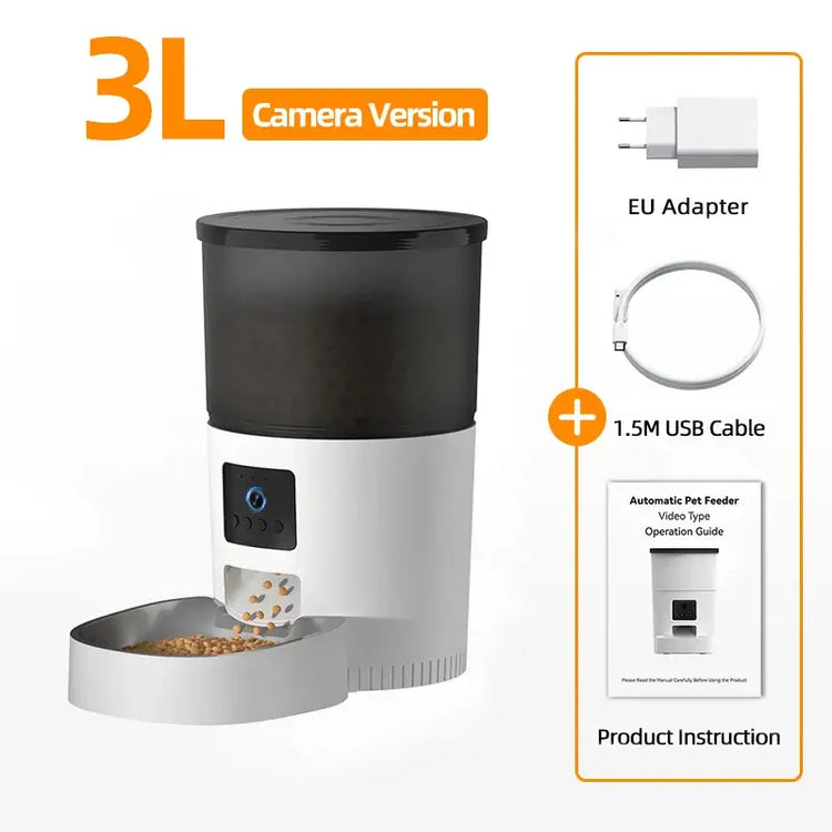 ROJECO Smart Feeder with Camera & Voice Control - 3L Camera Version - cat feeder