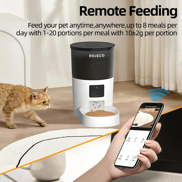ROJECO Smart Feeder with Camera & Voice Control - 3L Camera Version - cat feeder
