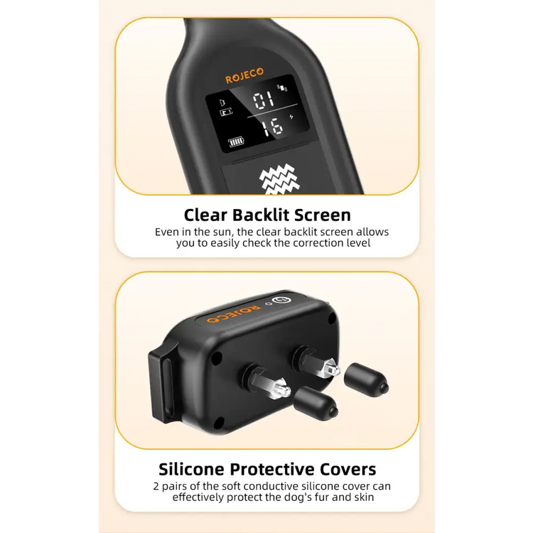 ROJECO Waterproof Dog Training Collar with Remote - Dog training collar