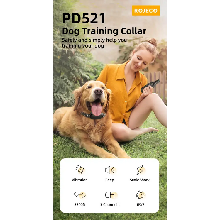 ROJECO Waterproof Dog Training Collar with Remote - Dog training collar
