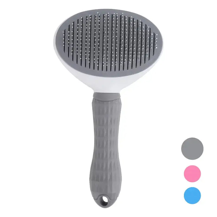 Self-Cleaning Pet Hair Removal Brush - Grey - Pet Hair Remover Brush