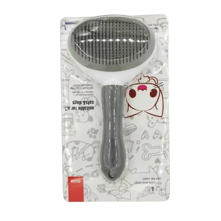 Self-Cleaning Pet Hair Removal Brush - Grey with packaging - Pet Hair Remover Brush