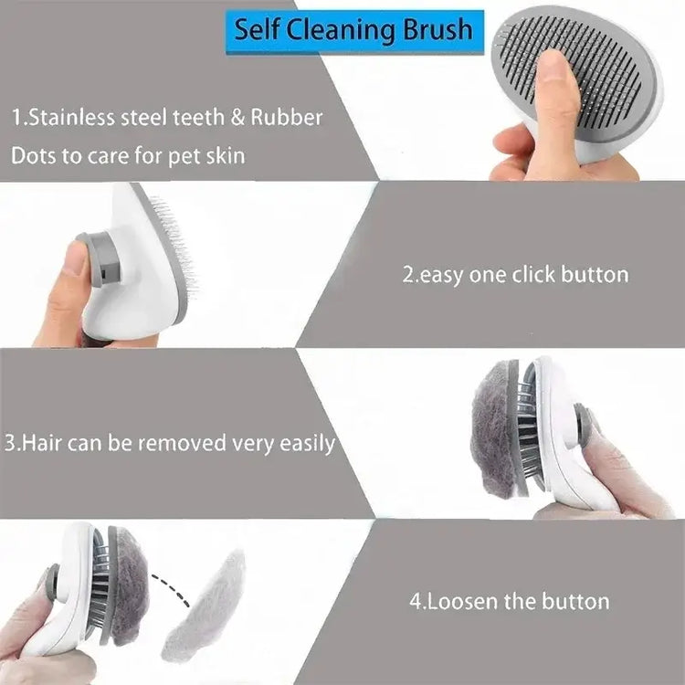 Self-Cleaning Pet Hair Removal Brush - Pet Hair Remover Brush