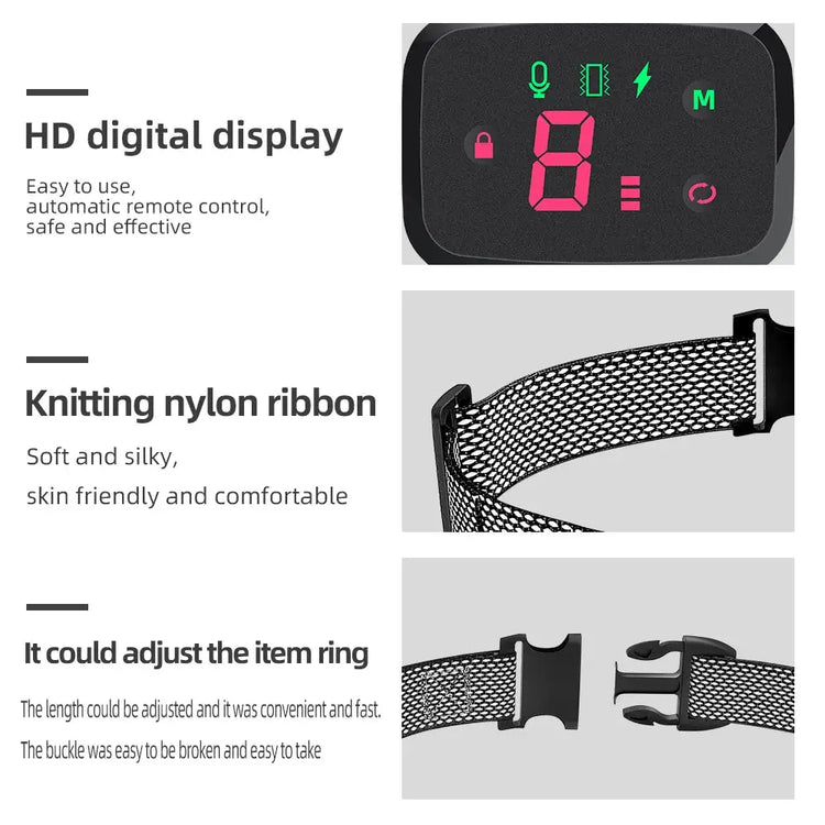 Smart Anti-Bark Dog Collar with HD Display - Dog training collar