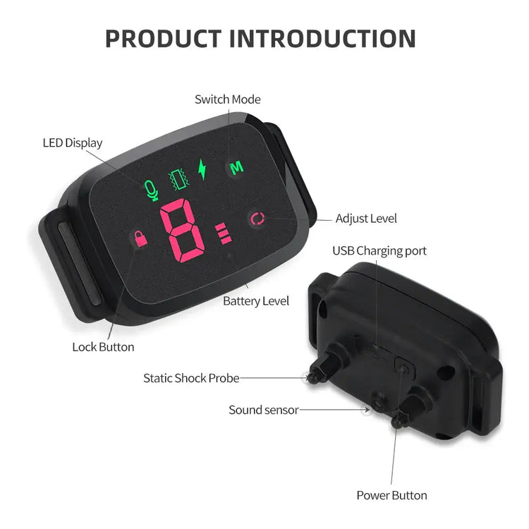 Smart Anti-Bark Dog Collar with HD Display - Dog training collar