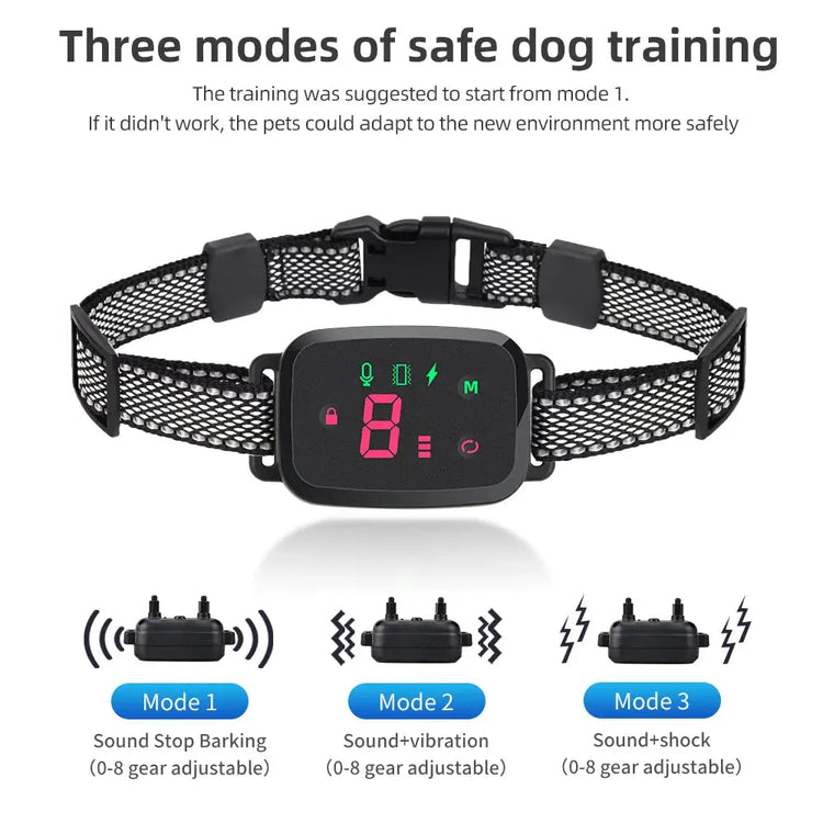 Smart Anti-Bark Dog Collar with HD Display - Dog training collar