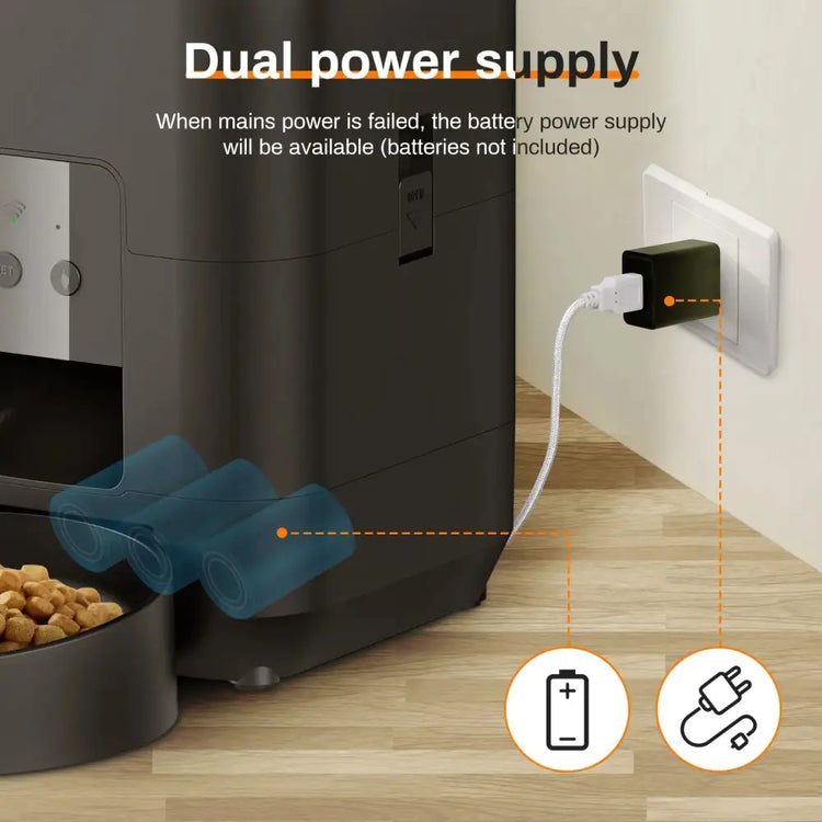 Smart Automatic Pet Feeder with Timer & Bowl - cat feeder