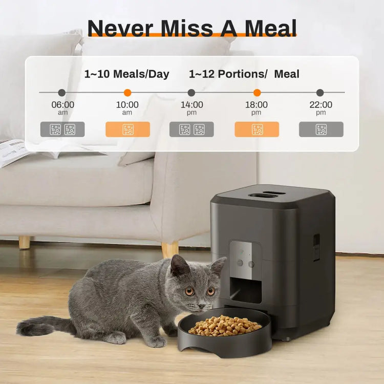 Smart Automatic Pet Feeder with Timer & Bowl - cat feeder