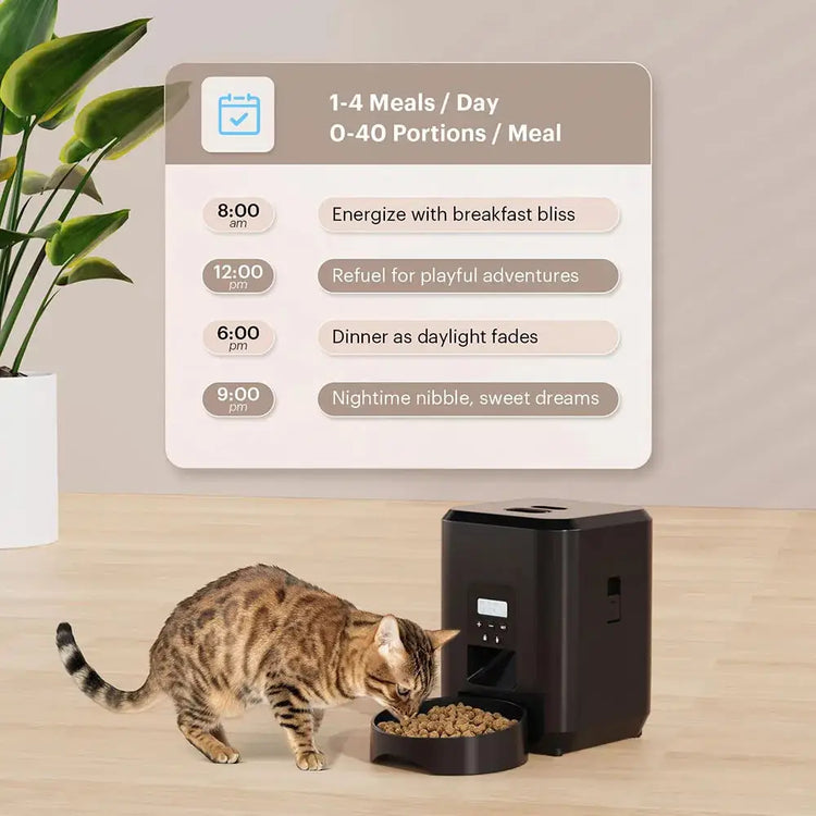 Smart Automatic Pet Feeder with Timer & Bowl - cat feeder