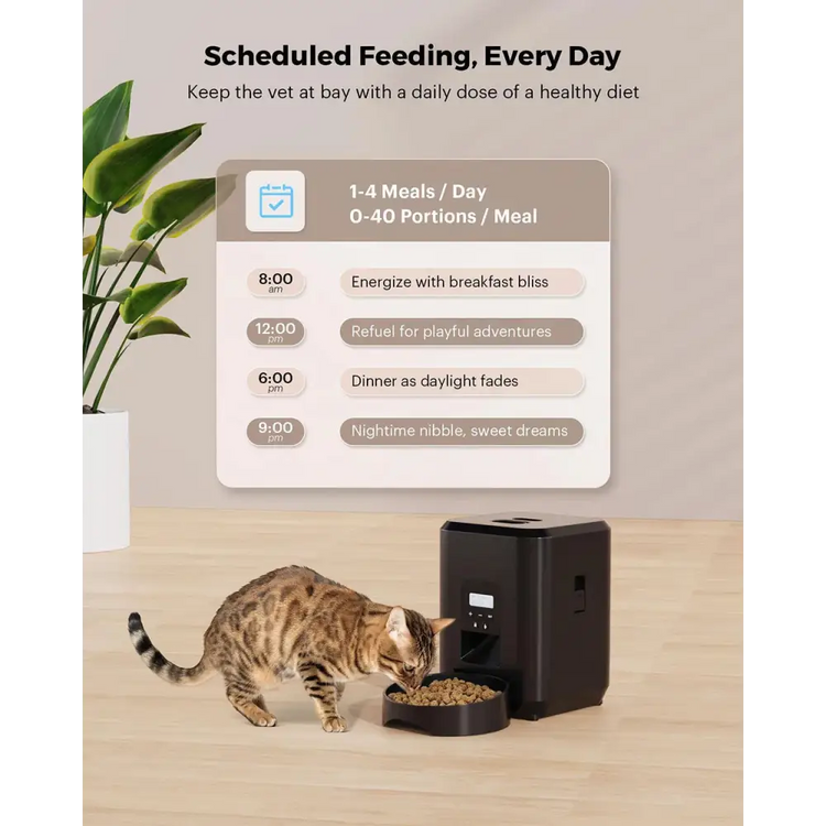 Smart Automatic Pet Feeder with Timer & Bowl - cat feeder