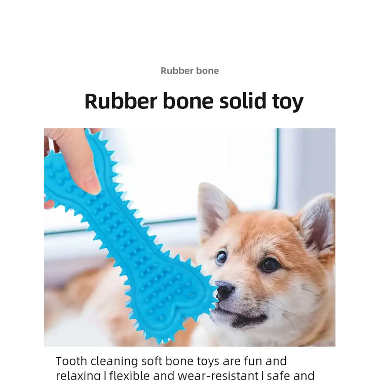 Soft Rubber Dog Chew Toy – Bone Shape & Bite-Resistant - dog toys
