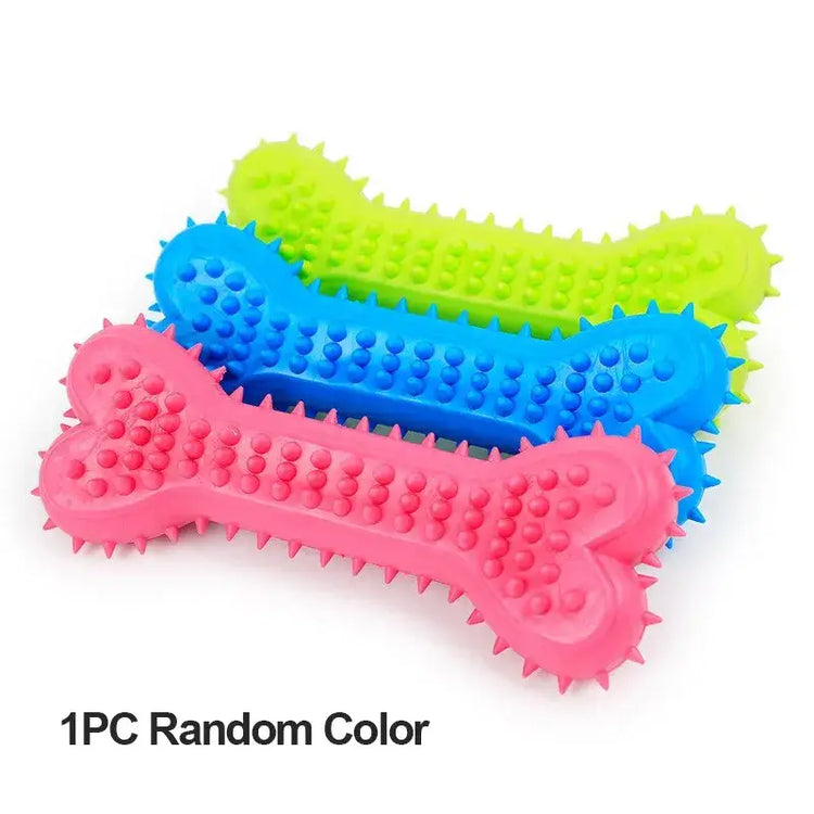 Soft Rubber Dog Chew Toy – Bone Shape & Bite-Resistant - dog toys