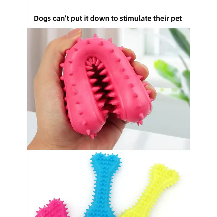 Soft Rubber Dog Chew Toy – Bone Shape & Bite-Resistant - dog toys