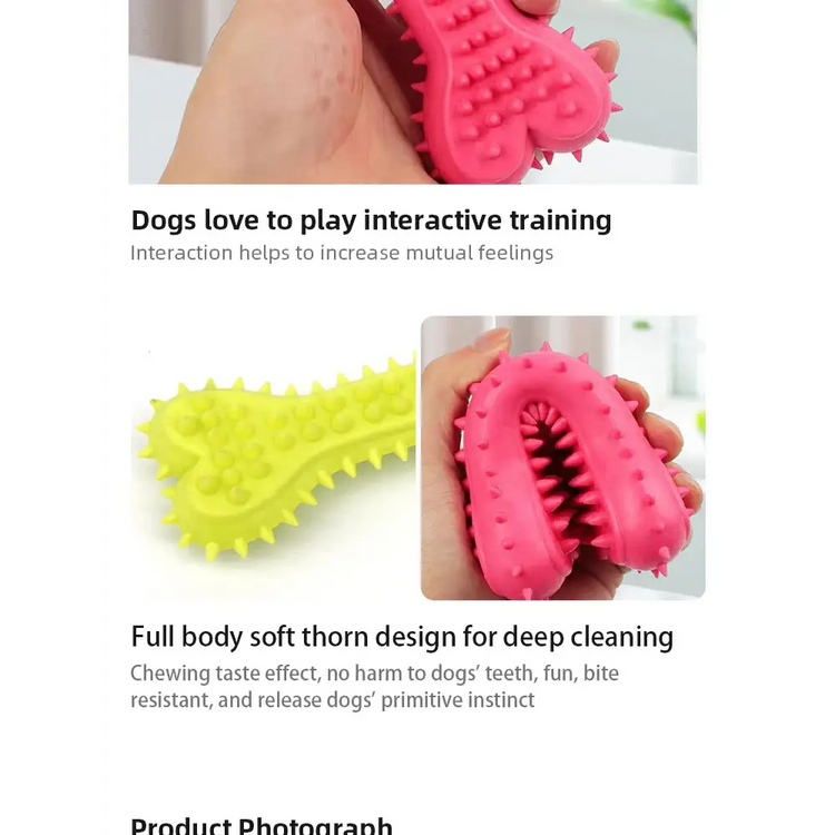 Soft Rubber Dog Chew Toy – Bone Shape & Bite-Resistant - dog toys