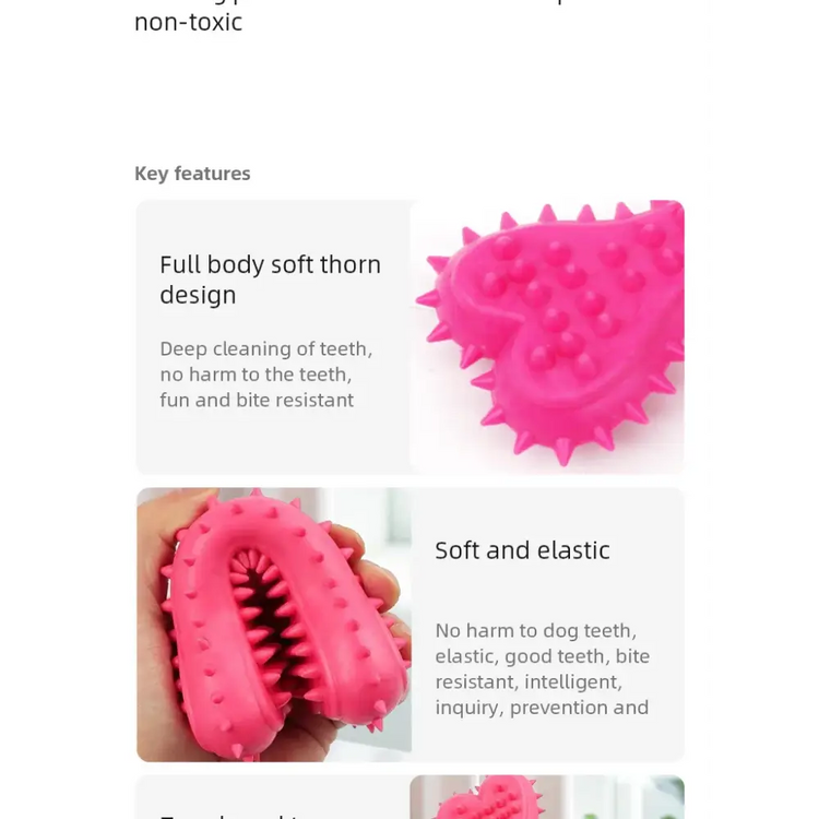 Soft Rubber Dog Chew Toy – Bone Shape & Bite-Resistant - dog toys