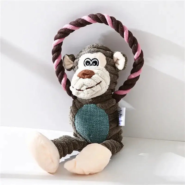 Squeaky Plush Dog Toy – Bite-Resistant & Interactive - dog toys