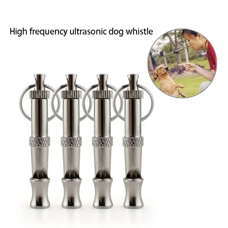 Stainless Steel Dog Training Whistle – Adjustable Bark Control - Silver - Pet training whistle