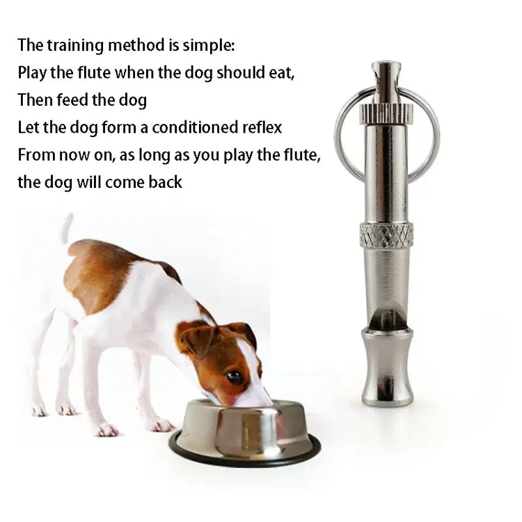 Stainless Steel Dog Training Whistle – Adjustable Bark Control - Silver - Pet training whistle