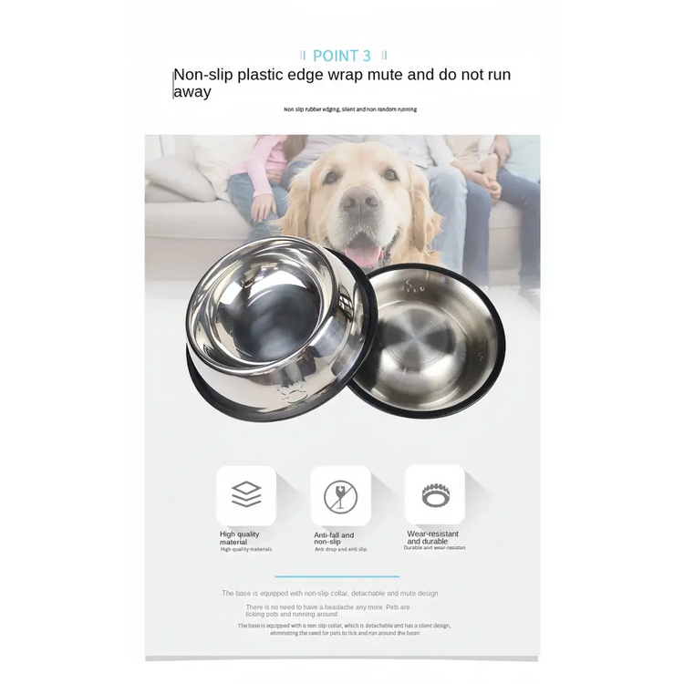 Stainless Steel Pet Feeding Bowl – 6 Sizes - pet bowls