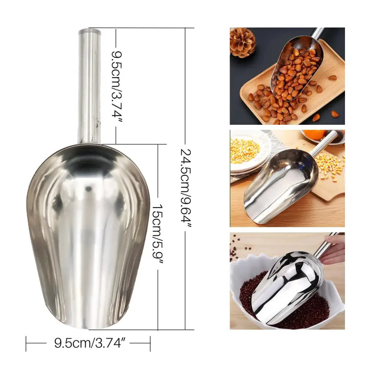 Stainless Steel Pet Food Scoop – 23.5×8×5 cm - steel - food scoop