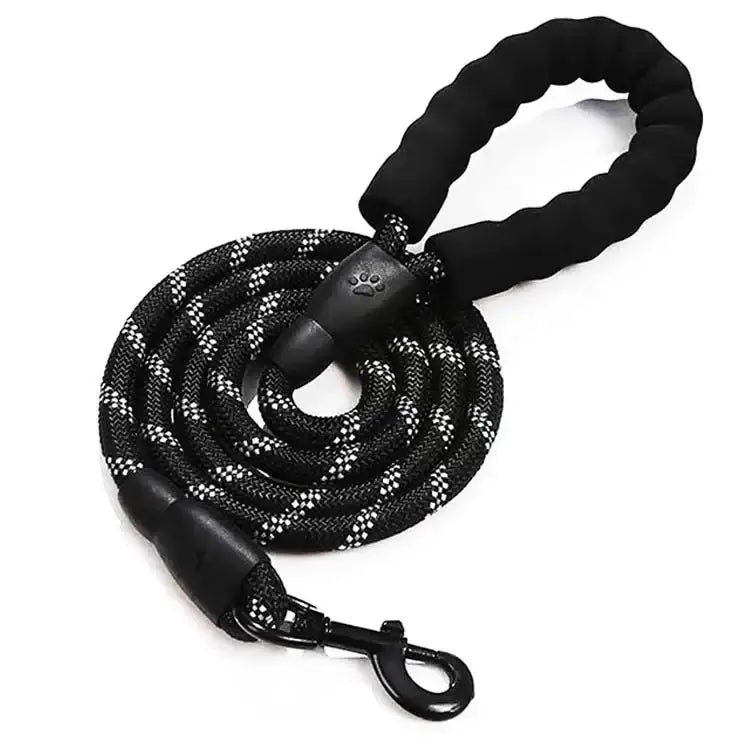 Strong Dog Leash Pet Leashes Reflective Leash For Big Small Medium Dog Leash Drag Pull Tow Golden Retriever - black