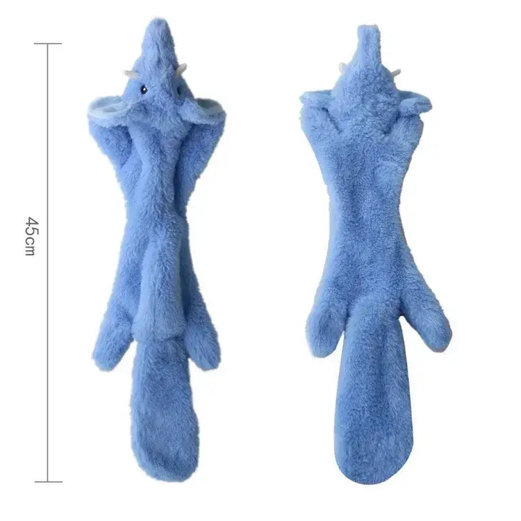 Stuffing-Free Plush Dog Toy – Squeaky & Crinkle Sound - Elephant - dog toys