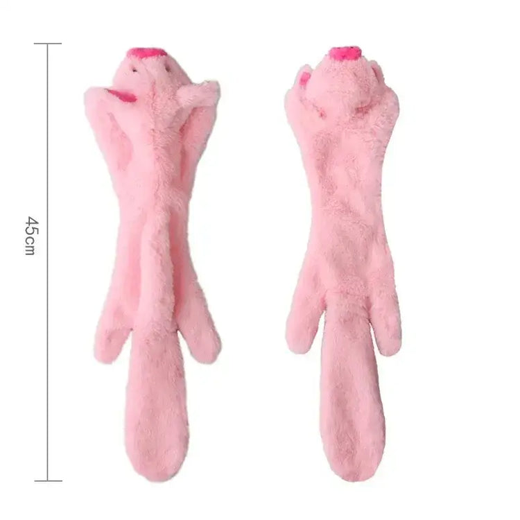 Stuffing-Free Plush Dog Toy – Squeaky & Crinkle Sound - Pig - dog toys