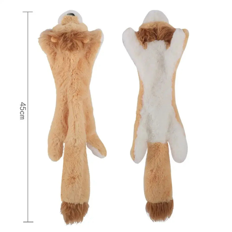 Stuffing-Free Plush Dog Toy – Squeaky & Crinkle Sound - dog toys