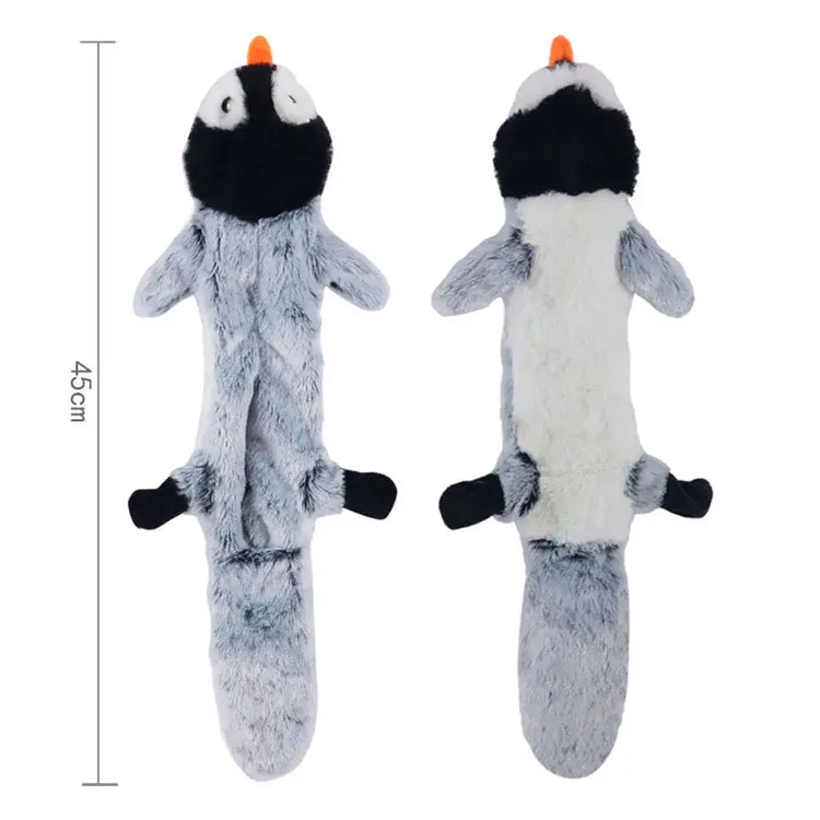 Stuffing-Free Plush Dog Toy – Squeaky & Crinkle Sound - dog toys