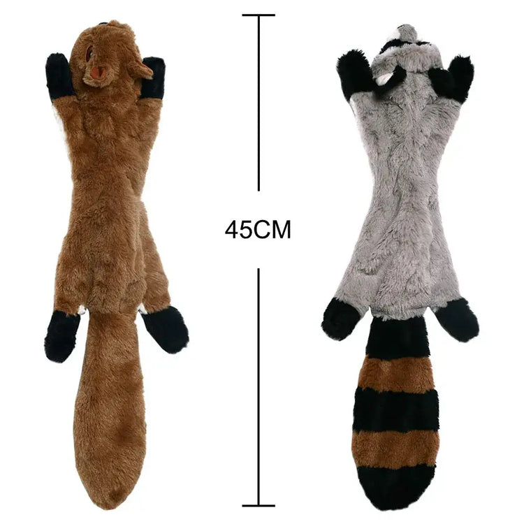 Stuffing-Free Plush Dog Toy – Squeaky & Crinkle Sound - dog toys