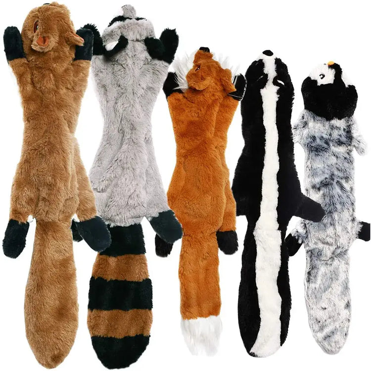 Stuffing-Free Plush Dog Toy – Squeaky & Crinkle Sound - dog toys