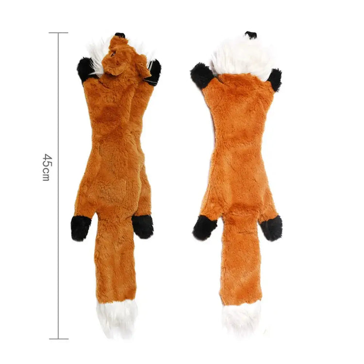 Stuffing-Free Plush Dog Toy – Squeaky & Crinkle Sound - dog toys