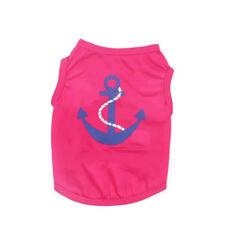 Summer Security Vest Shirt for Small Pets - Rose Anchor 1 / XS-suit 0.6-1.2kg / CHINA - dog clothing