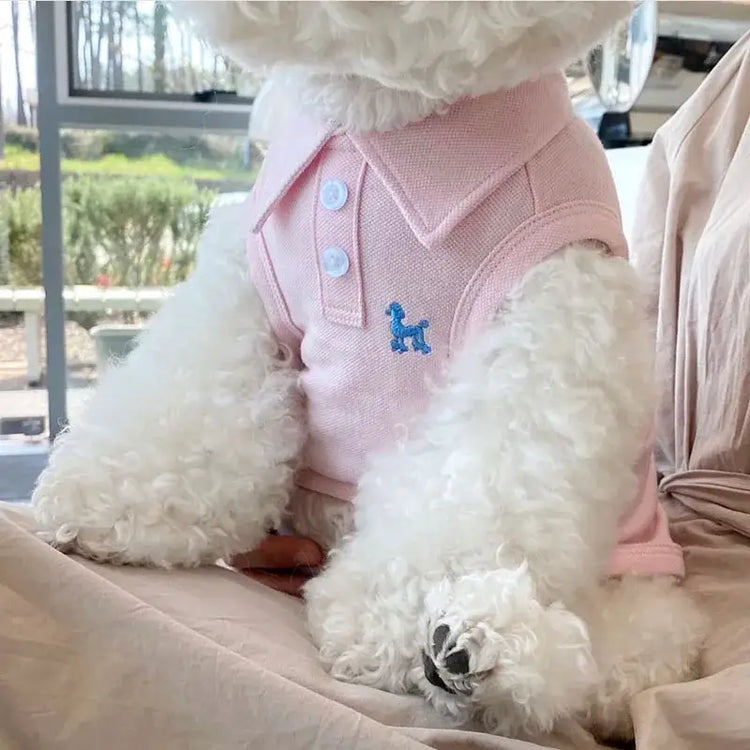 Summer Stripe Polo Shirt for Dogs - Pink / XXL - dog clothing